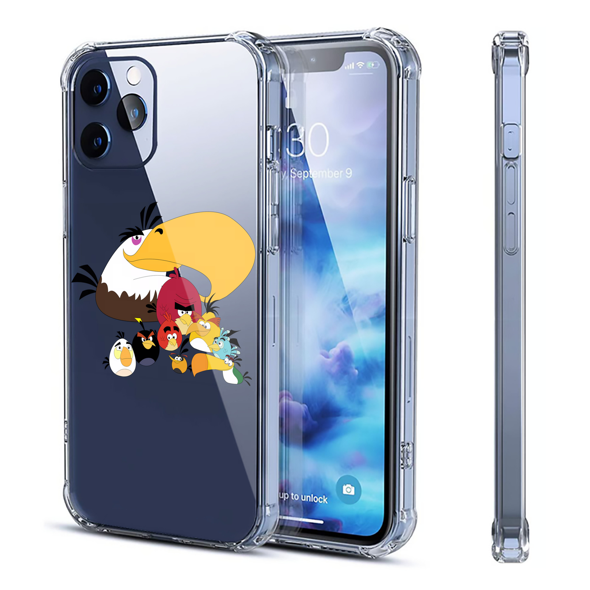 （画像用） Angry Birds アングリーバード 【iPhone 12シリーズ対応】透明スマホケース（クリアソフトケース）